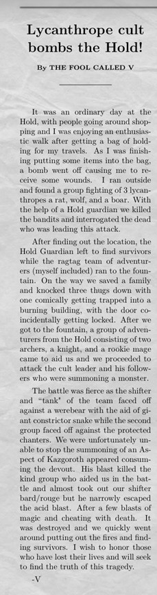 Lythcanthrope bombing article